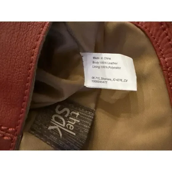 The Sak Silverlake Red Leather Crossbody Shoulder Bag Studs Boho Moto Fob Charm - Picture 11 of 16